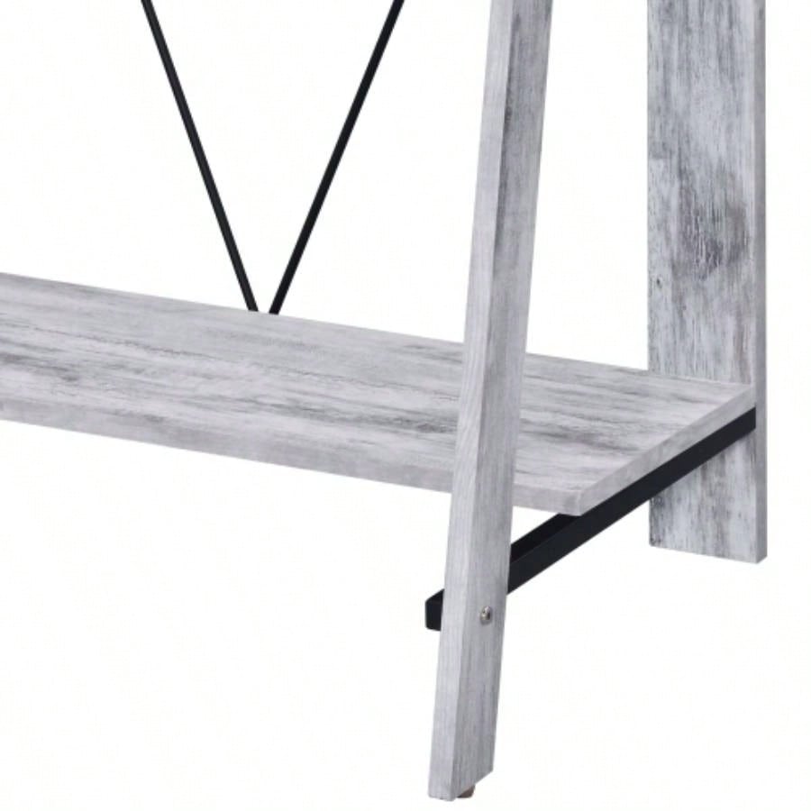 Nypho Antique White Black Writing Desk