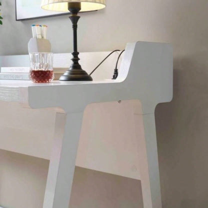 Home office writing desk Ground outlet USB - A ports finished on back Wooden leg frame