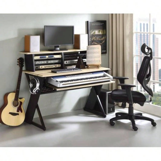 Eleazar Natural Oak Music Recording Studio Desk