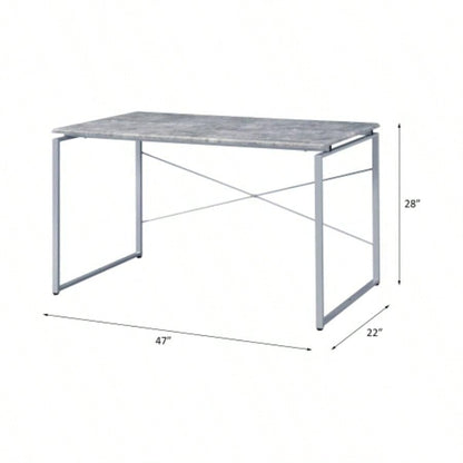 Jurgen Faux Concrete Silver Writing Desk