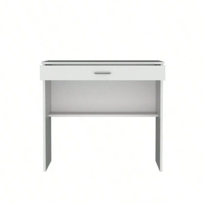Montana Storage Desk, Spacious Stylish with Drawer and Shelf, White
