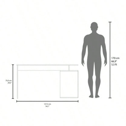 Desk, Black Wengue, 3 Drawers, 4, 2 Shelves