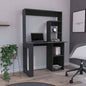 Writing Computer Desk with Storage Shelves and Hutch, Black