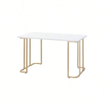 Estie White Gold Writing Desk