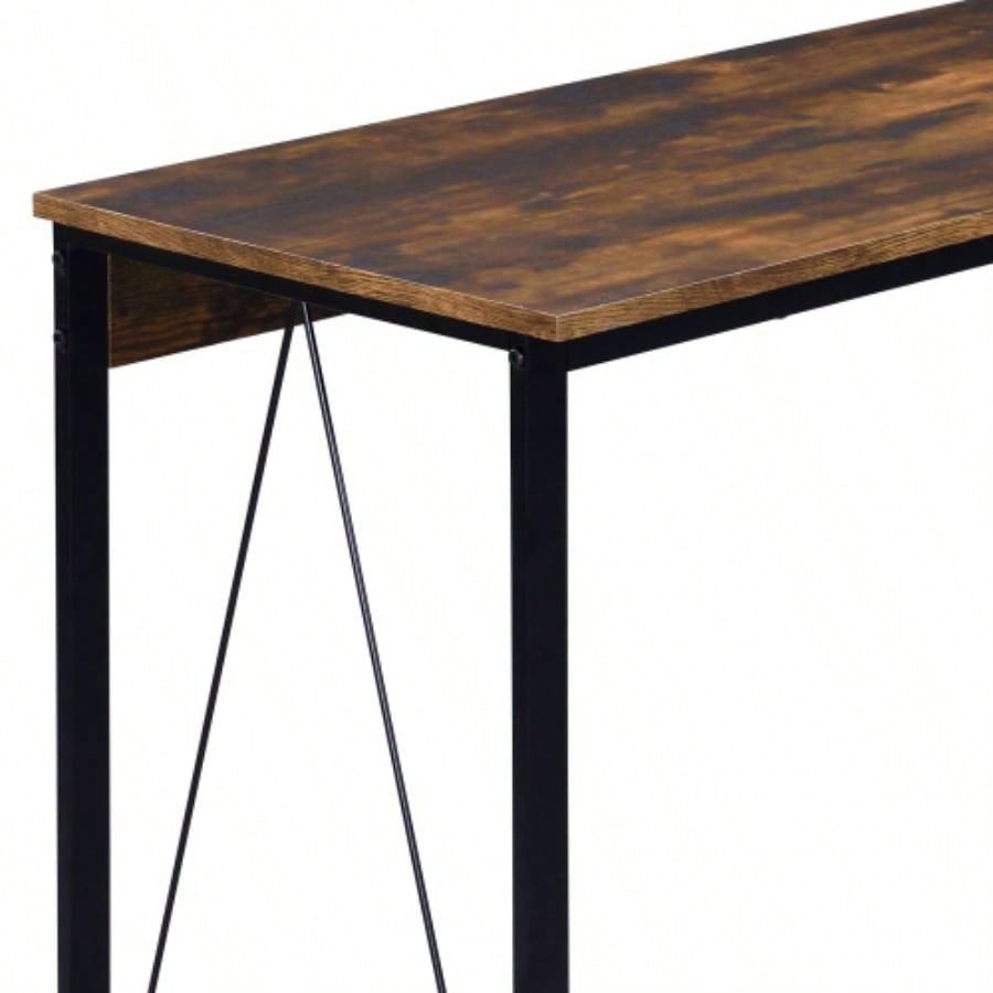 Zaidin Weathered Oak Black Writing Desk