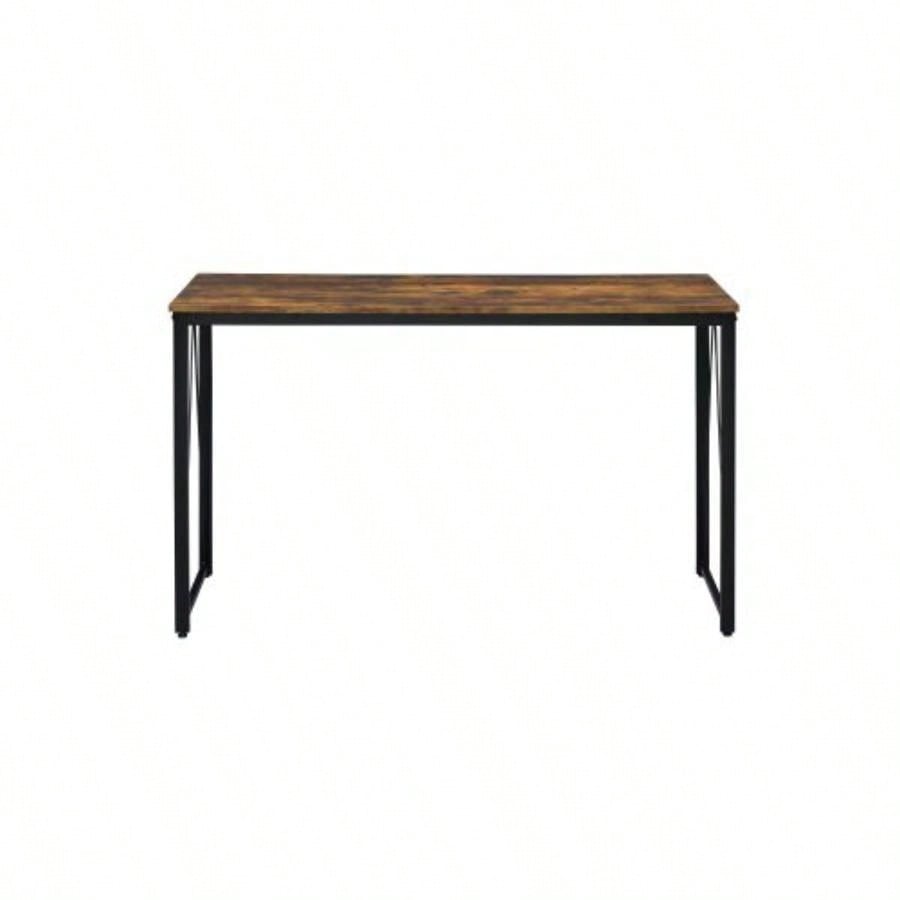 Zaidin Weathered Oak Black Writing Desk