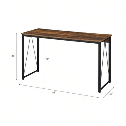 Zaidin Weathered Oak Black Writing Desk