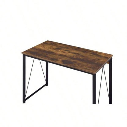Zaidin Weathered Oak Black Writing Desk