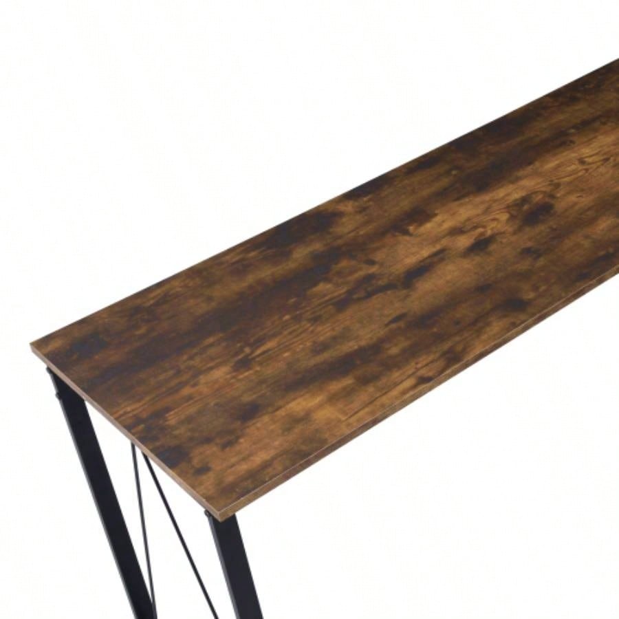 Zaidin Weathered Oak Black Writing Desk