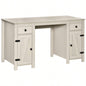 HOMCOM Farmhouse Computer Desk with Storage, Home Office Desk with 2 Drawers and 2 Cabinets, White