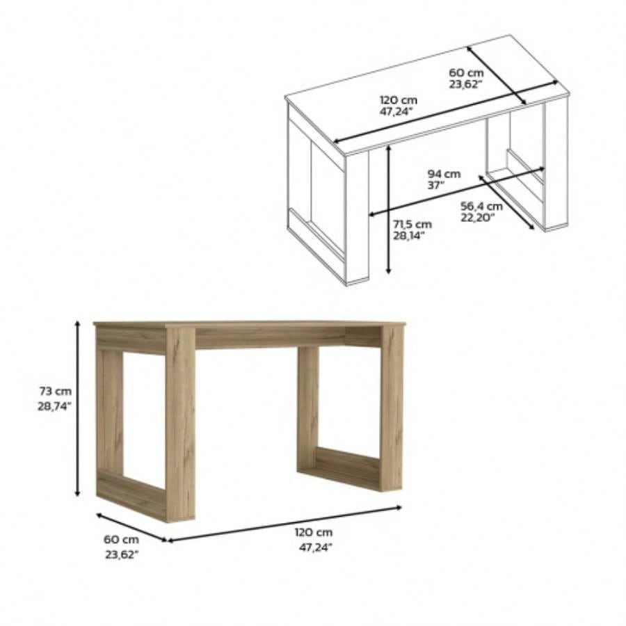Computer Desk with Ample Worksurface and, Light Oak