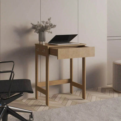 Computer Desk, 1 Drawer, 4, Natural Oak