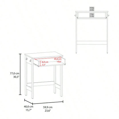 Computer Desk, 1 Drawer, 4, Natural Oak