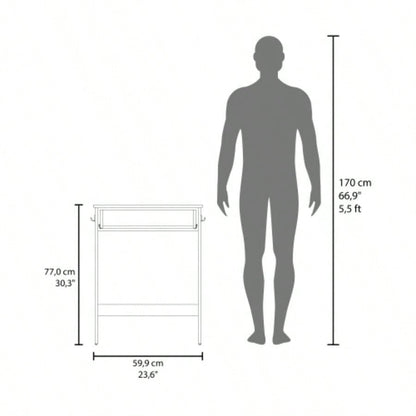 Computer Desk, 1 Drawer, 4, Natural Oak