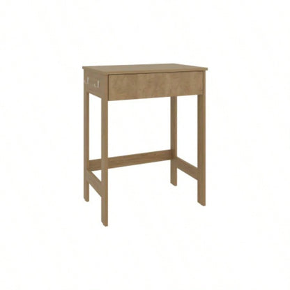 Computer Desk, 1 Drawer, 4, Natural Oak