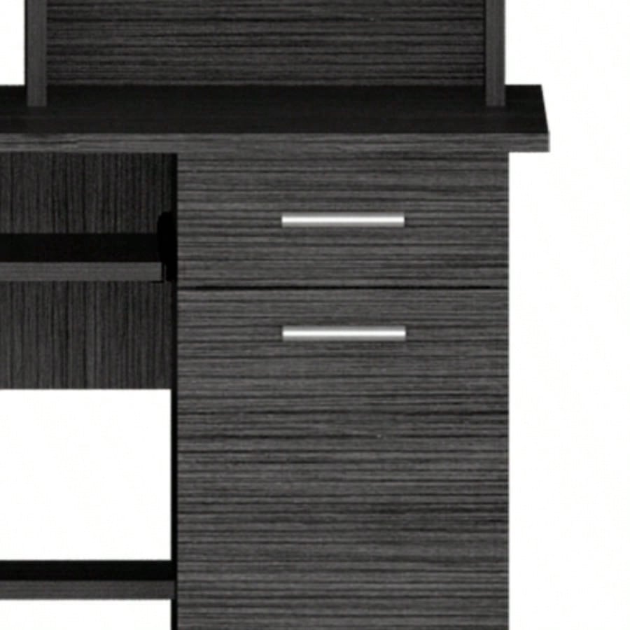 Weston Two Writing Computer Desk, Hutch, Single Drawer and Cabinet, Six Shelves