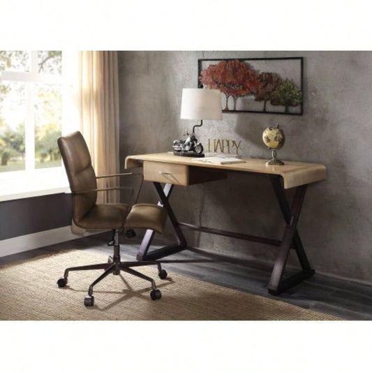 Danton Gold Aluminum Rectangular Writing Desk