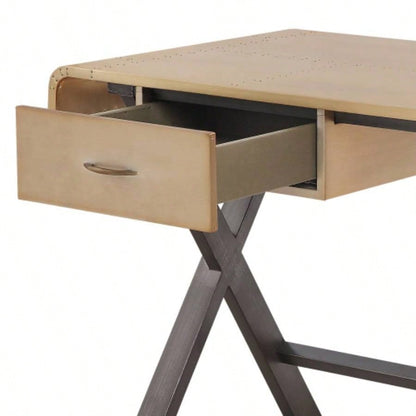 Danton Gold Aluminum Rectangular Writing Desk