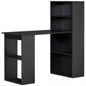 HOMCOM Modern Home Office Desk with 6 - Tier Storage Shelves, 47 Writing Table with Bookshelf, Black