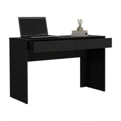Computer Desk Aberdeen, Two Drawers, Black Wengue