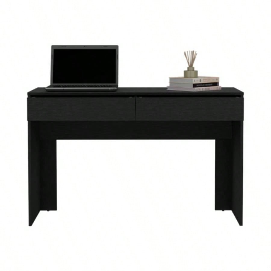 Computer Desk Aberdeen, Two Drawers, Black Wengue