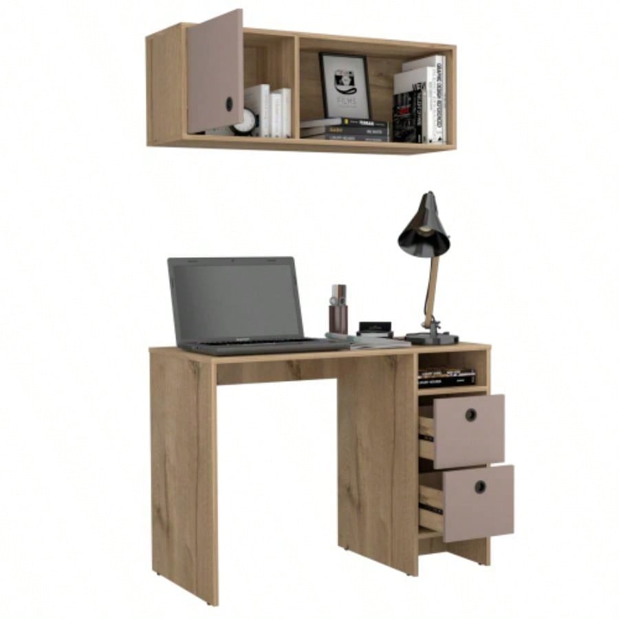 Office Set Budest, Office, Light Oak/ Taupe