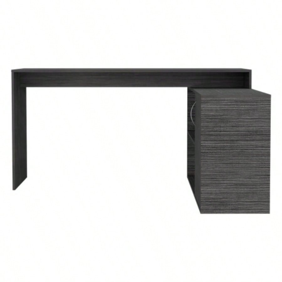 L - Shaped Desk Desti, Office, Smokey Oak