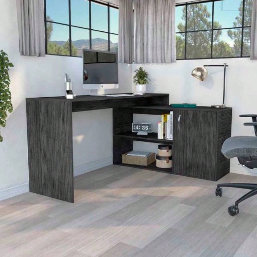 L - Shaped Desk Desti, Office, Smokey Oak