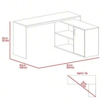 L - Shaped Desk Desti, Office, Light Gray