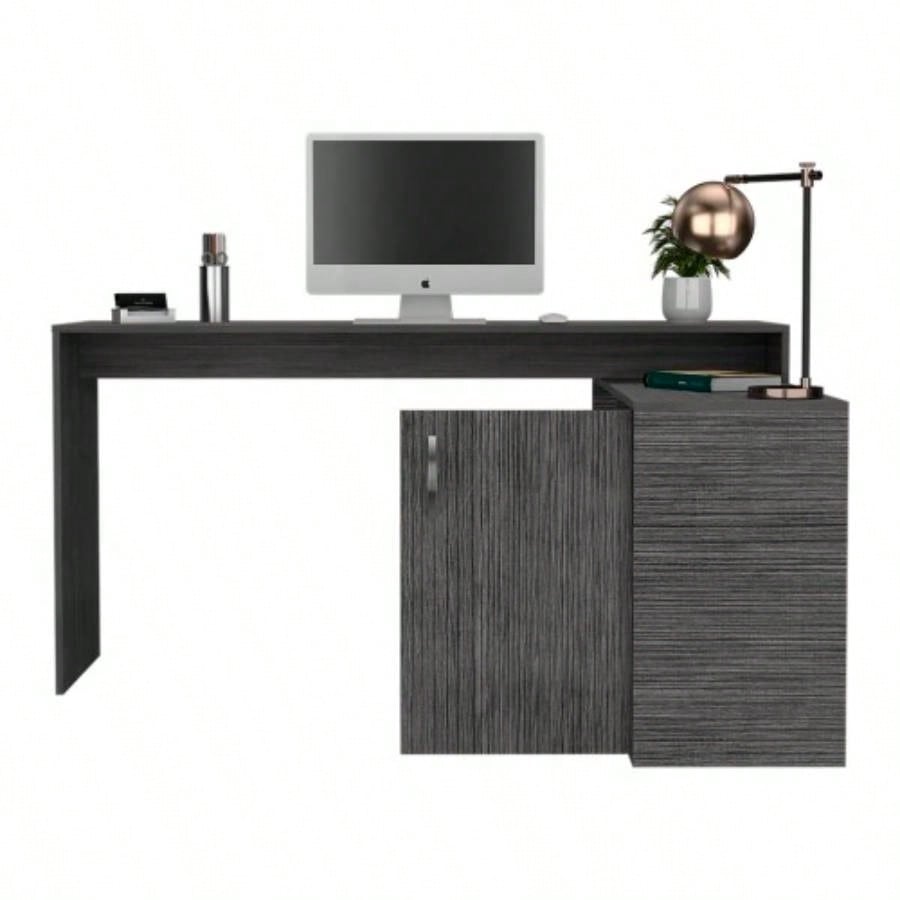 L - Shaped Desk Desti, Office, Smokey Oak