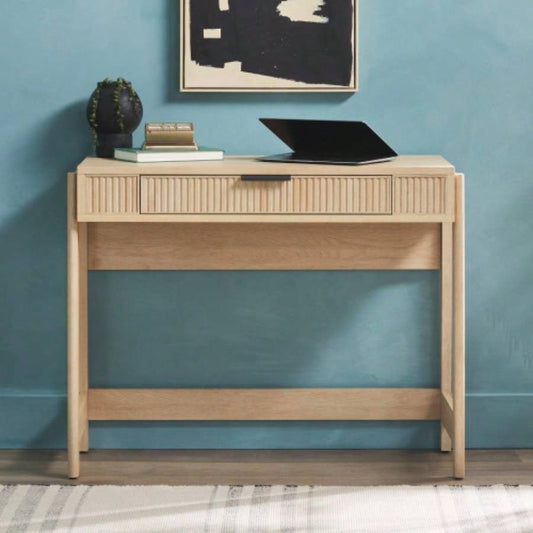 Transitional Reeded Lift - Top Desk with Drawer - Oak