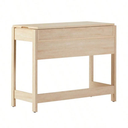 Transitional Reeded Lift - Top Desk with Drawer - Oak