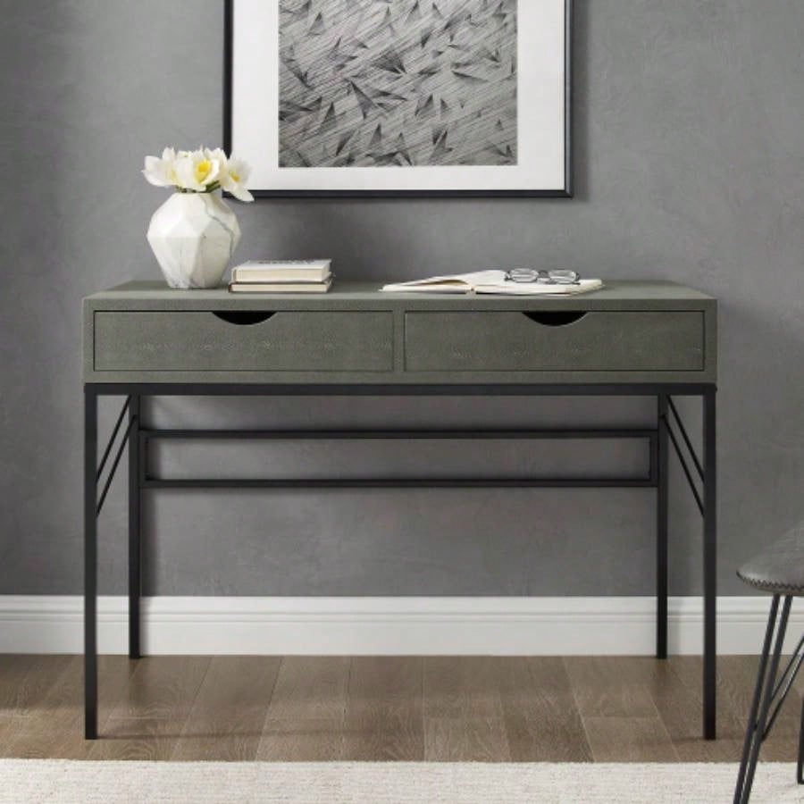 Contemporary Faux Shagreen Writing Desk -