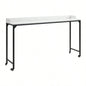 White Multipurpose Over Bed Desk with Adjustable Height, Metal with Casters, Overbed Table 1pc, Laptop Table Bed, Breakfast Table