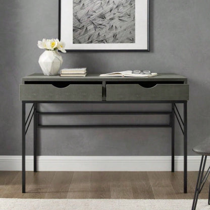 Contemporary Faux Shagreen Writing Desk -