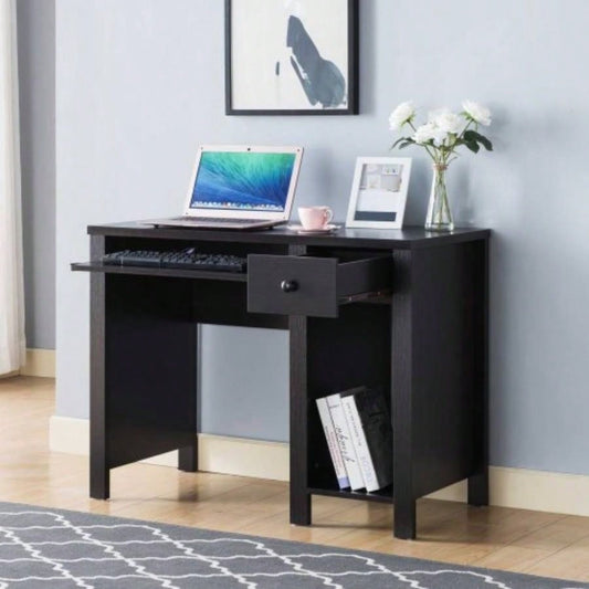 Student desk home office desk 39 Compact desk Writing Desk Laptop Desk Red Cocoa Espresso One drawer Keyboard Drawer Wooden Knob