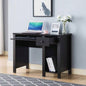 Student desk home office desk 39 Compact desk Writing Desk Laptop Desk Red Cocoa Espresso One drawer Keyboard Drawer Wooden Knob