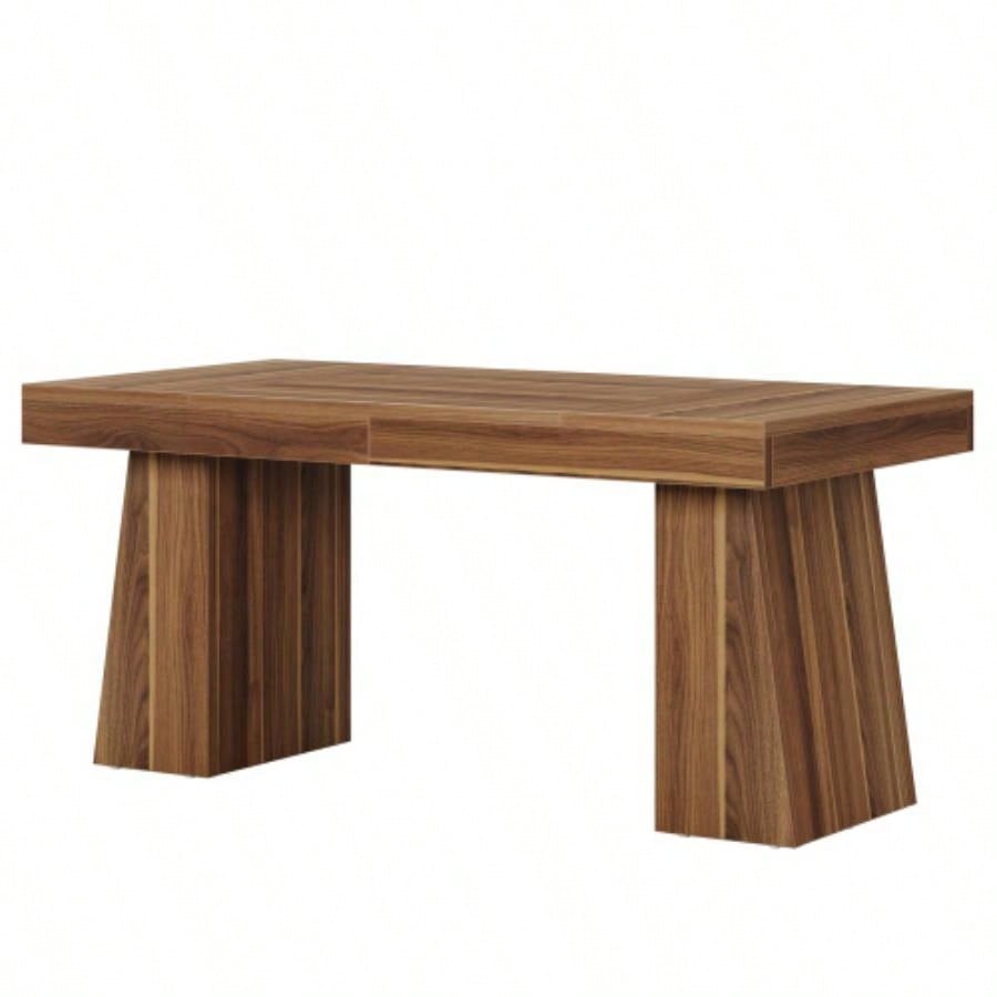 63 Modern Executive Desk, Large Home Office Computer Workstation with Sturdy Double Pedestal Base, Elegant Study Writing Table Business Gaming