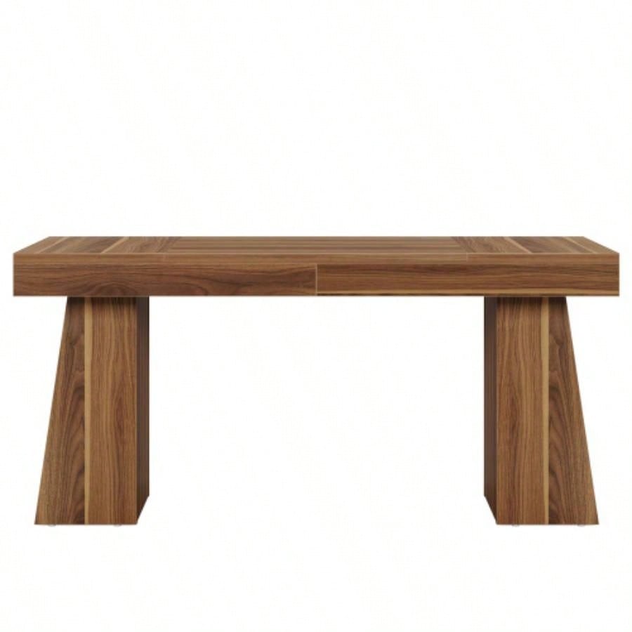 63 Modern Executive Desk, Large Home Office Computer Workstation with Sturdy Double Pedestal Base, Elegant Study Writing Table Business Gaming