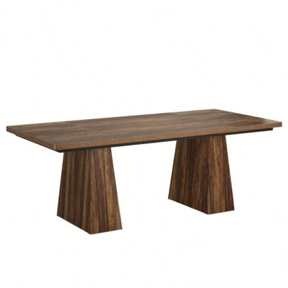63 Modern Executive Desk, Large Home Office Computer Workstation with Sturdy Double Pedestal Base, Elegant Study Writing Table Business Gaming, Rustic Brown
