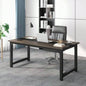 63 Large Modern Computer Desk Home Office - Heavy Duty Writing Table with Steel Frame, Industrial Workstation with Spacious Desktop Adjustable Feet, Rustic Brown Black