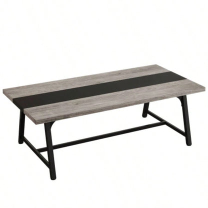 70.87 Modern Rectangular Conference Table 6 - 8 People, Office Executive Desk with Durable Metal Frame, Large Work Surface Boardroom Collaboration - Black
