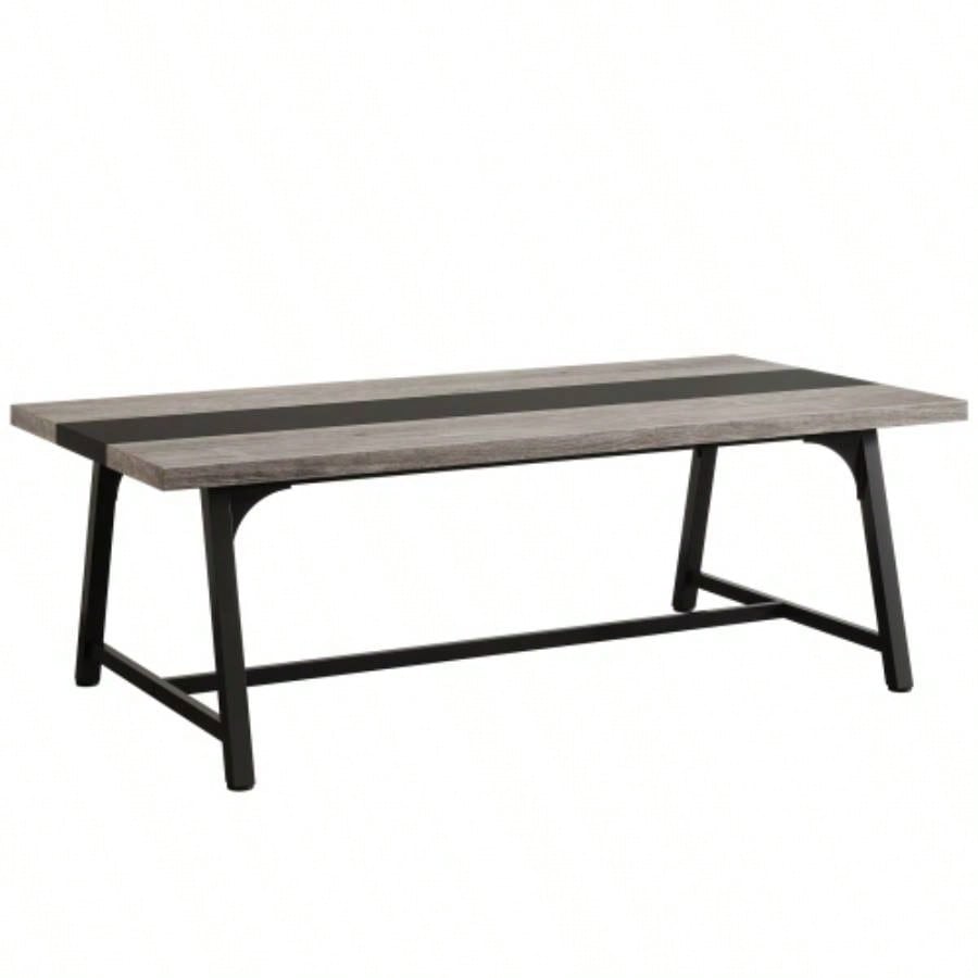 70.87 Modern Rectangular Conference Table 6 - 8 People, Office Executive Desk with Durable Metal Frame, Large Work Surface Boardroom Collaboration - Black