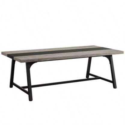 70.87 Modern Rectangular Conference Table 6 - 8 People, Office Executive Desk with Durable Metal Frame, Large Work Surface Boardroom Collaboration - Black