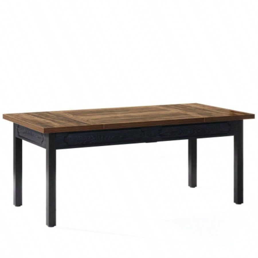 63 Executive Office Desk - Rustic Industrial Computer Table with Thick Wood Top, Large Writing Desk with Metal Frame Back Splash Home Office, Workstation, or Study - Rustic Brown Black