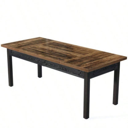 63 Executive Office Desk - Rustic Industrial Computer Table with Thick Wood Top, Large Writing Desk with Metal Frame Back Splash Home Office, Workstation, or Study - Rustic Brown Black