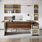 70.5 L - Shaped Executive Office Desk with Storage Cabinet Shelves, Large Modern Mid - Computer Workstation Home Office, Walnut White