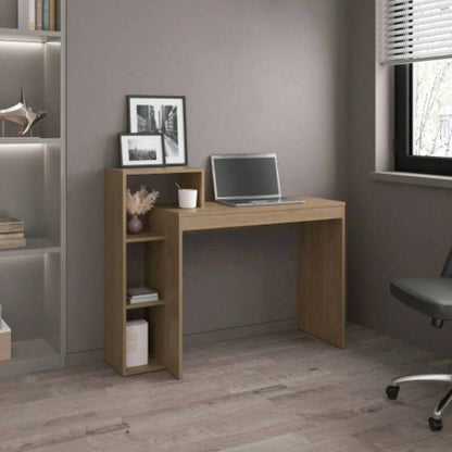 Computer Desk, 3 Shelves, Light Pine