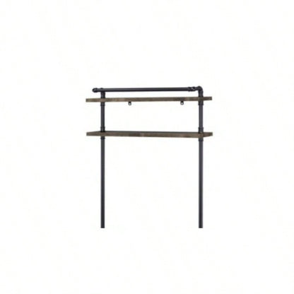 Ensata Rustic Oak Black Writing Desk