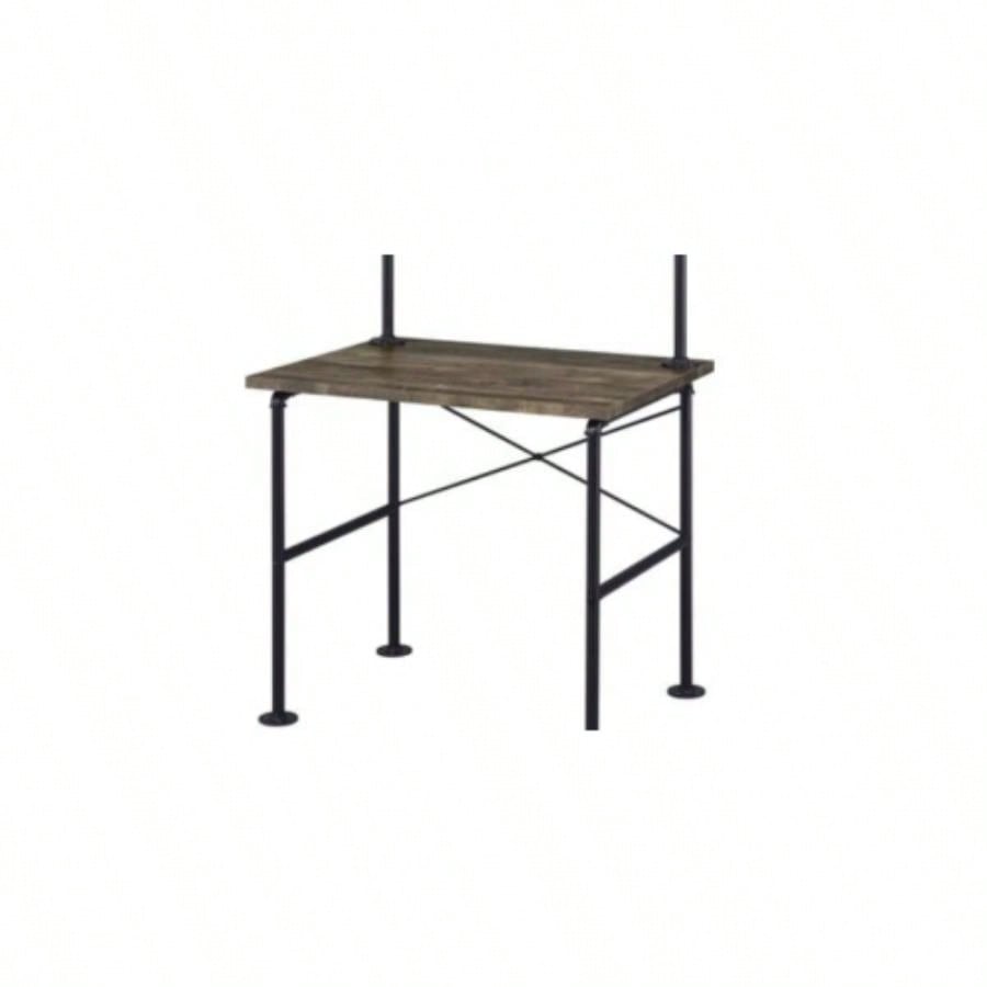 Ensata Rustic Oak Black Writing Desk